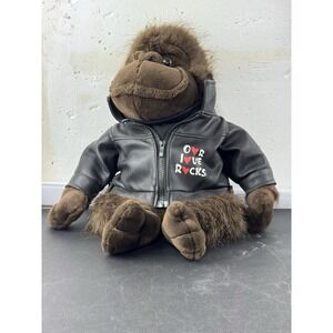 Dan Dee Collectors Choice Gorilla Plush Our Love Rocks Faux Leather Jacket EUC